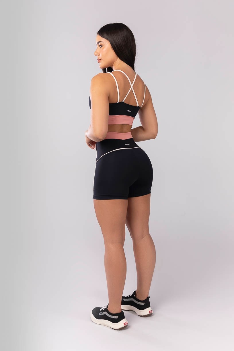 K4128-A_Short_Tricolor_com_Vivo_Preto__Rosa__Ref:_K4128-A