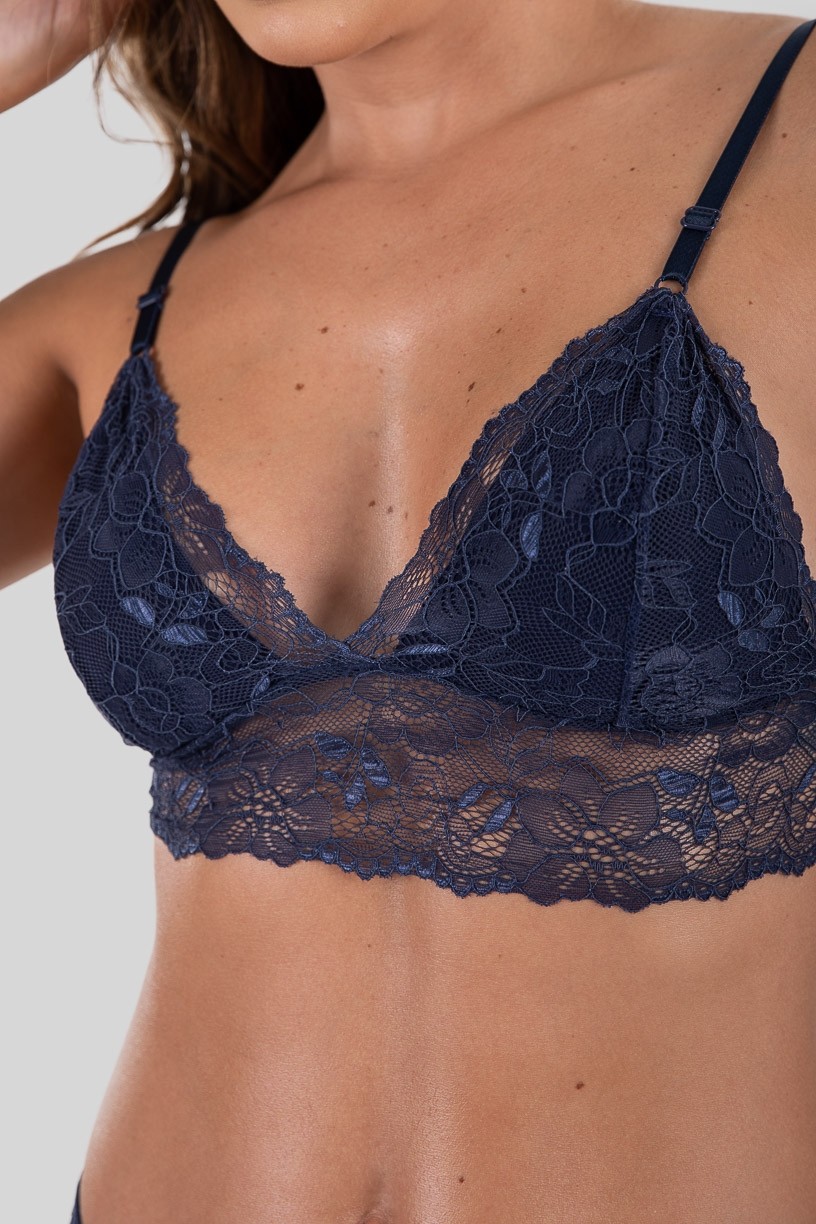 Conjunto Lingerie Manu (Azul Marinho) | Ref: P04-6-B