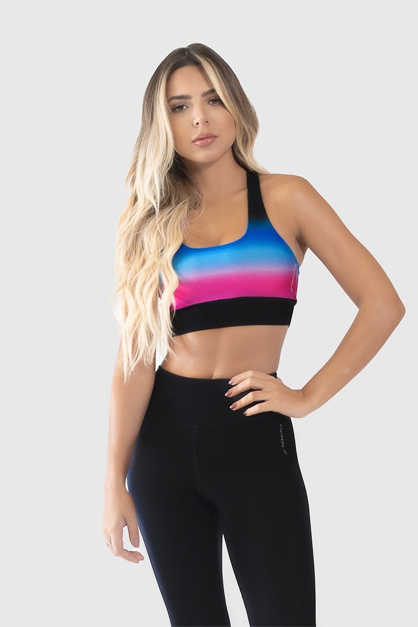 Top Nadador Fitness Estampa Digital Pink Blue Gradient | Ref: GO180 