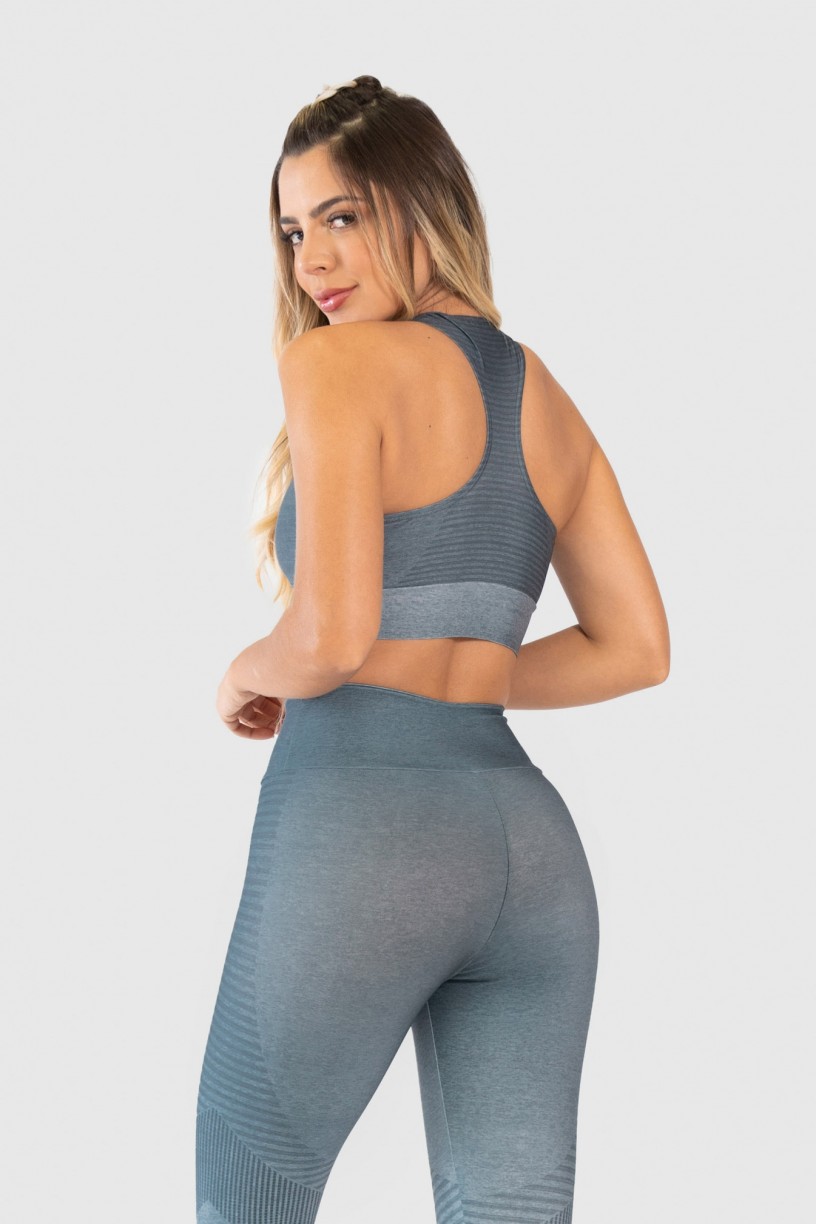 Top Nadador Fitness Estampa Digital Gray Chevron | Ref: GO241