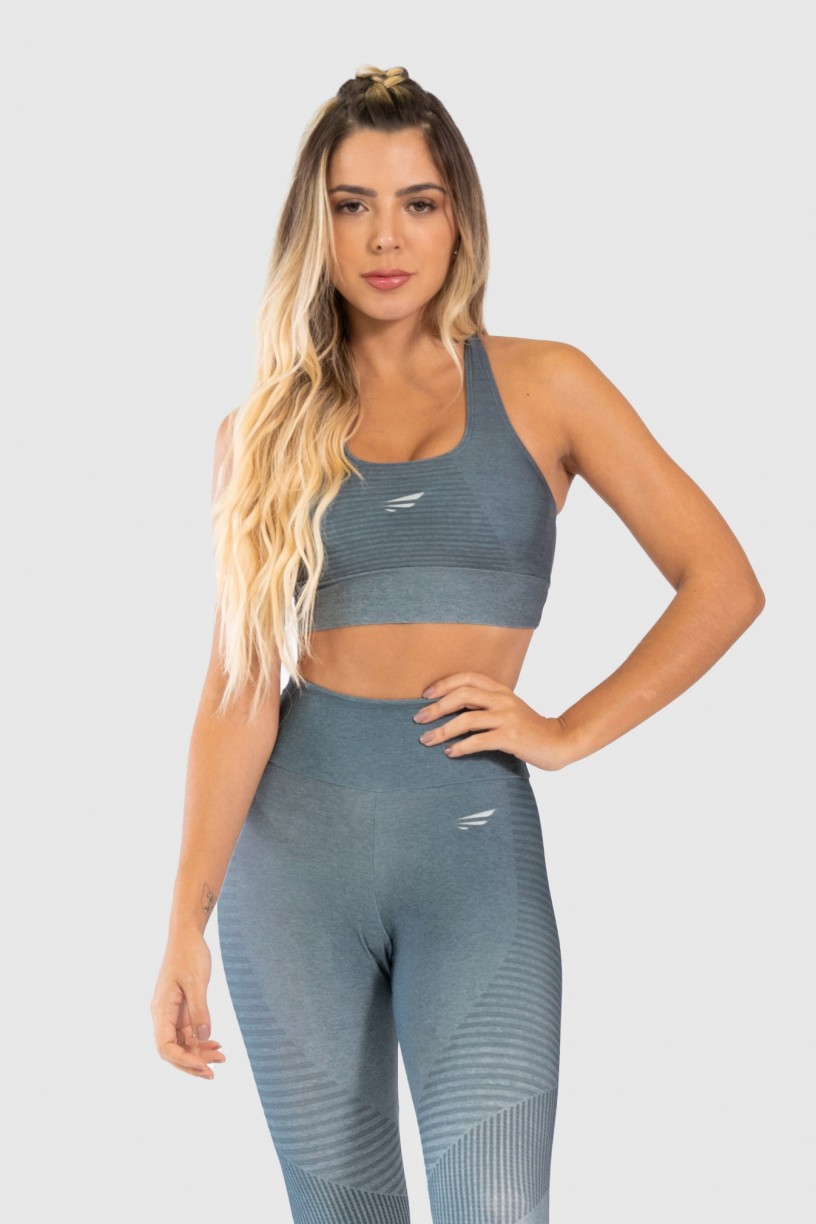 Top Nadador Fitness Estampa Digital Gray Chevron | Ref: GO241