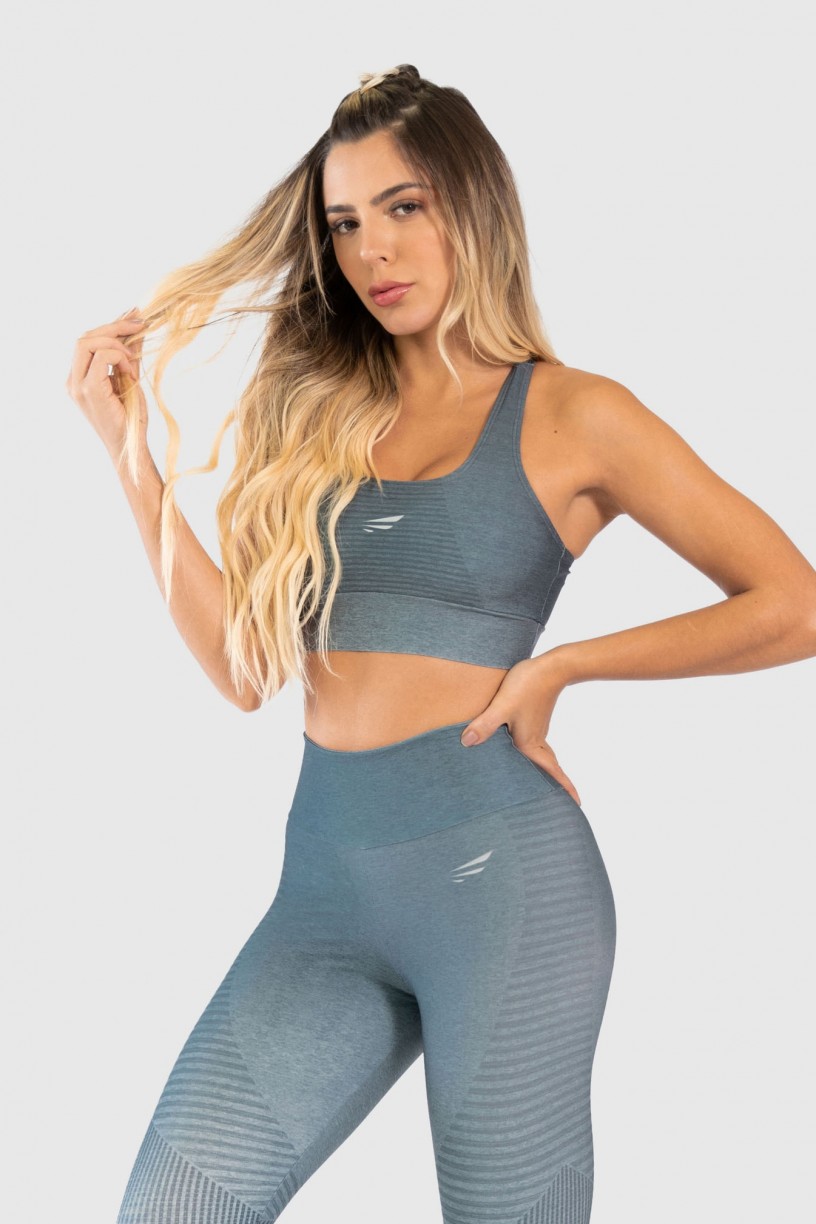 Top Nadador Fitness Estampa Digital Gray Chevron | Ref: GO241