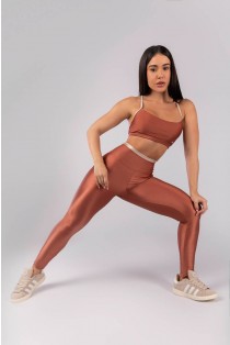 Calça Legging com Vira (Cobre / Bege) | Ref: K4116-A