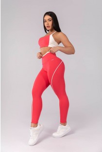 Calça Legging com Vivo e Vira no Cós (Rosa Pink / Off-White) | Ref: K4119-C