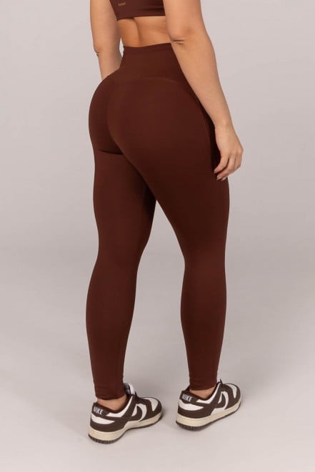 Calça Legging com Vira e Cós em V (Marrom Escuro) | Ref: K4290-C