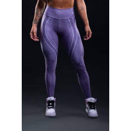Calça Legging Estampa Digital com Cós Duplo (Purple Curves)