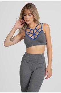 Cropped Strappy Bra com tiras nas costas - Com bojo