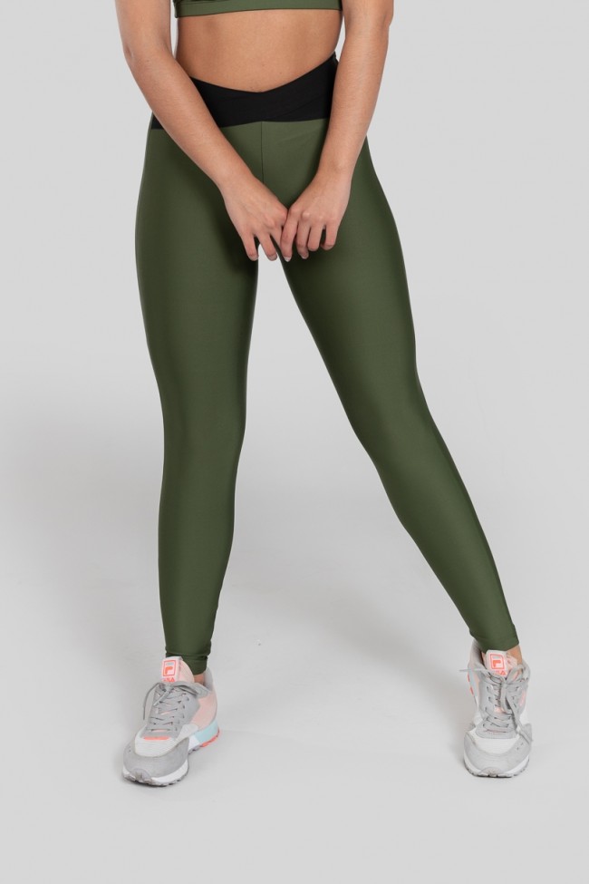 Calça Legging Active Sporty Feminina Verde Army - Aqui