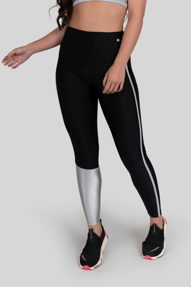 Calça Legging Fitness Slim super Black S/ empina bumbum