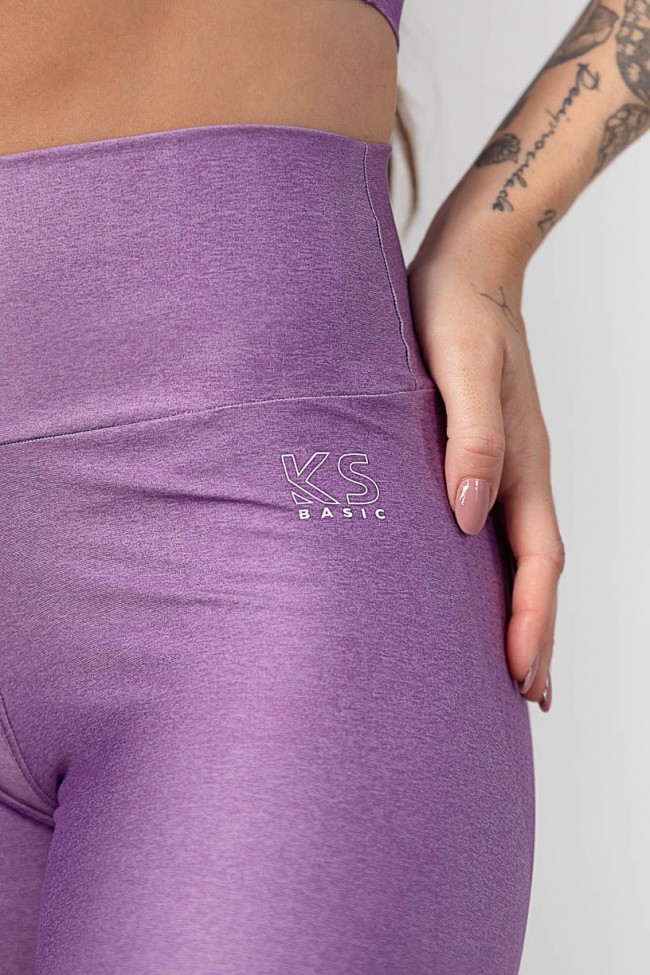 Calça Legging Estampa Digital com Cós Duplo (Purple Curves)