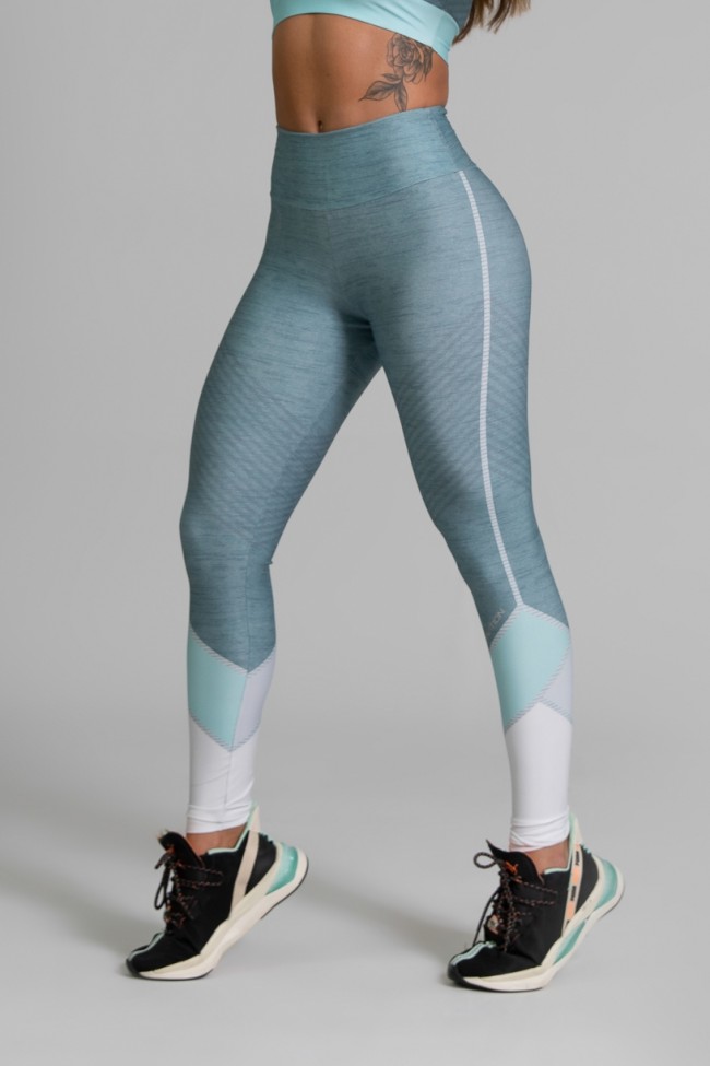 Calça Legging Fitness Estampa Digital Gray Gradient, Ref: GO190
