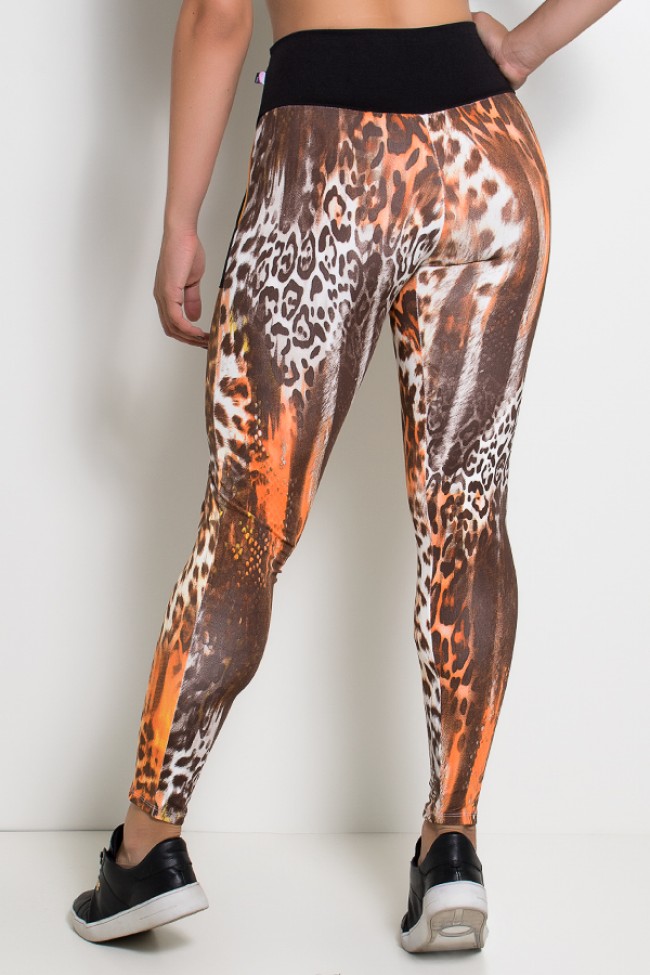 Calça Legging Estampada Cós Largo Veste M/G ou 42/44 - Brechó Vegano: Causa  Animal e Moda Sustentável