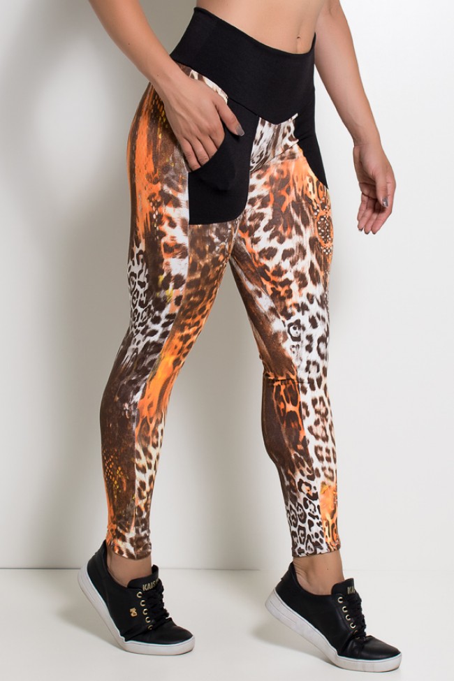 Calça Legging Estampada Cós Largo Veste M/G ou 42/44 - Brechó Vegano: Causa  Animal e Moda Sustentável